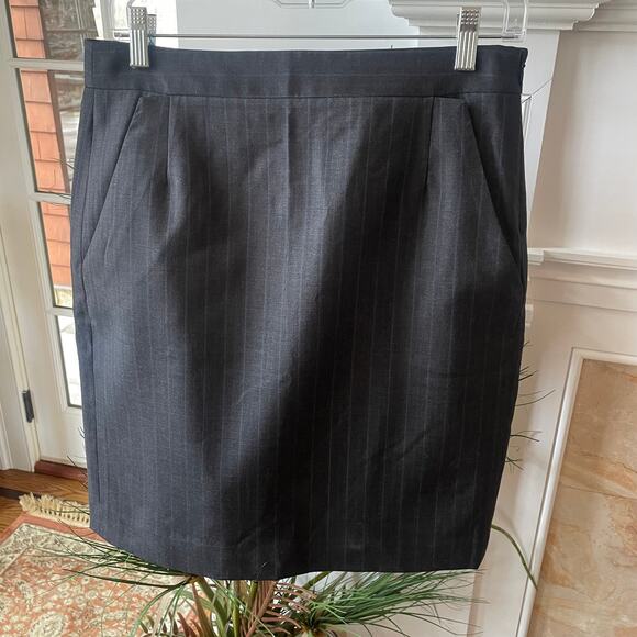 Theory Wool Striped Career Skirt Sz 6 - Picture 1 of 6